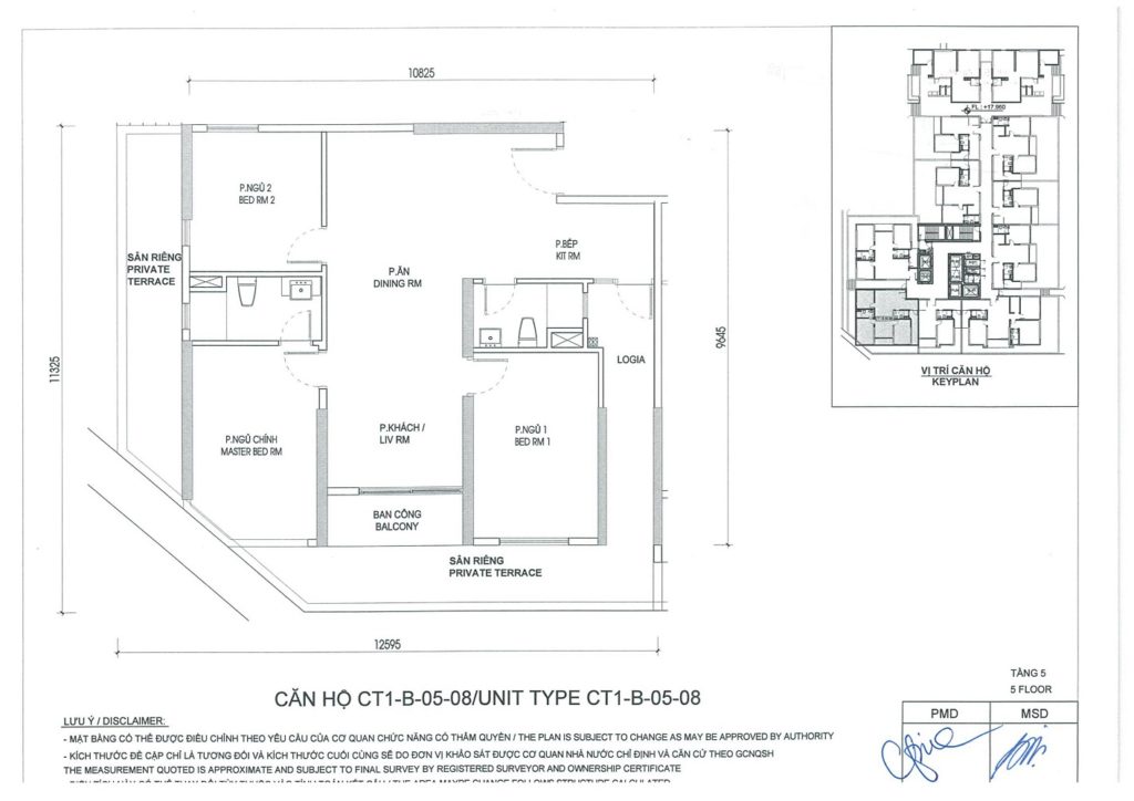 Thiết kế căn hộ CT1-B-05-08 Tòa B The Zen Residence