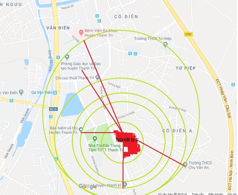 vị trí nhà ở xã hộ IEC Tứ hiệp, Thanh Trì