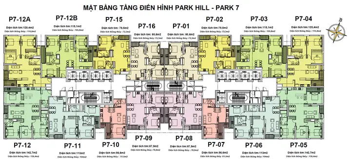 Mặt Bằng Căn Hộ Tòa Park 7 Times City Park Hill: Phân Tích Chi Tiết Từng Loại
