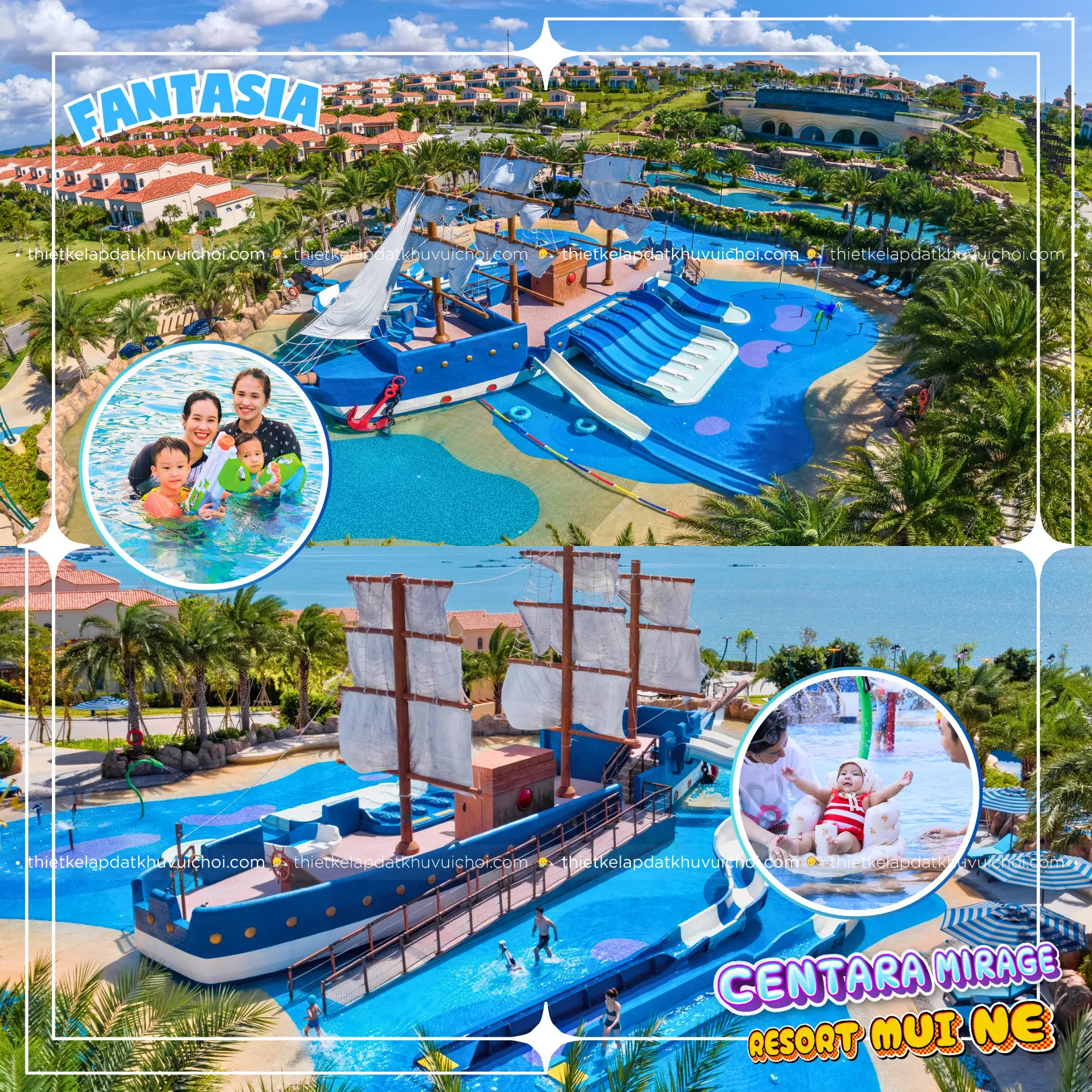Khu vui chơi nước Fantasia tại Centara Mirage Resort Mui Ne