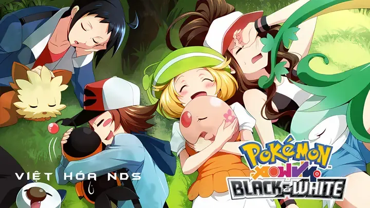 Một bức ảnh chụp màn hình gameplay của Pokemon Black 2, hiển thị nhân vật chính và Pokemon của họ trong một trận chiến