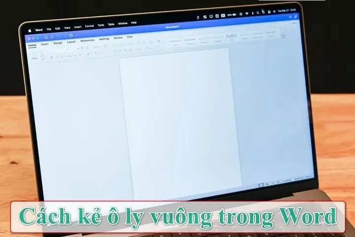 Căn chỉnh dòng chữ trên mẫu giấy ô ly kẻ ngang.