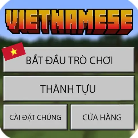Menu chính của Minecraft với tùy chọn ngôn ngữ
