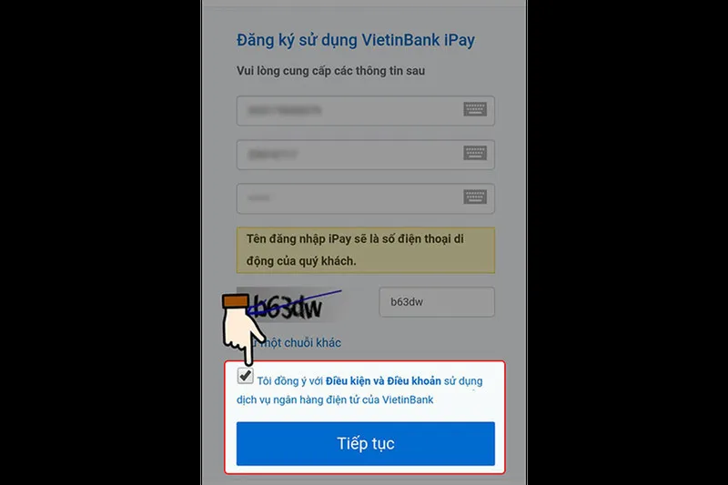 Xác nhận CAPTCHA và đồng ý điều khoản