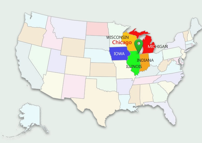Chicago ở nước nào? Khám phá thành phố đáng sống bậc nhất Hoa Kỳ Bản đồ bang Illinois, Hoa Kỳ