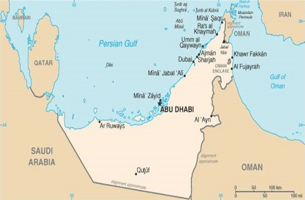 UAE Là Nước Nào? Khám Phá Sự Thật Về Tiểu Vương Quốc Ả Rập Thống Nhất Bản đồ các Tiểu Vương quốc Ả Rập