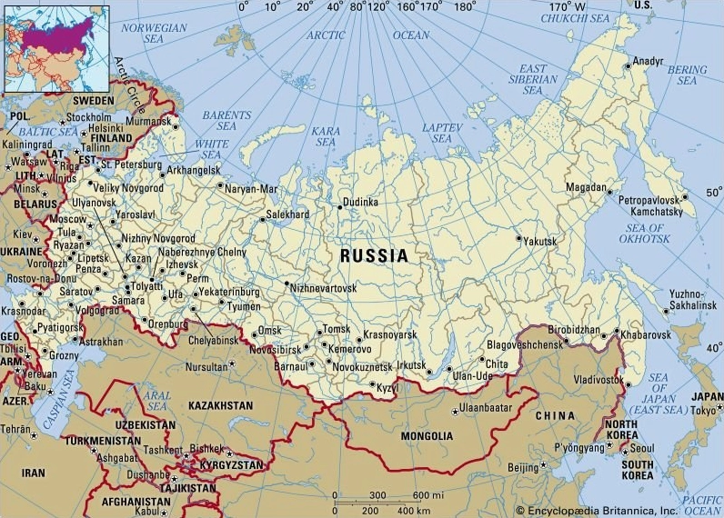 Russia Là Nước Nào? Khám Phá Chi Tiết Về Liên Bang Nga 2026 Bản đồ chi tiết của Nga