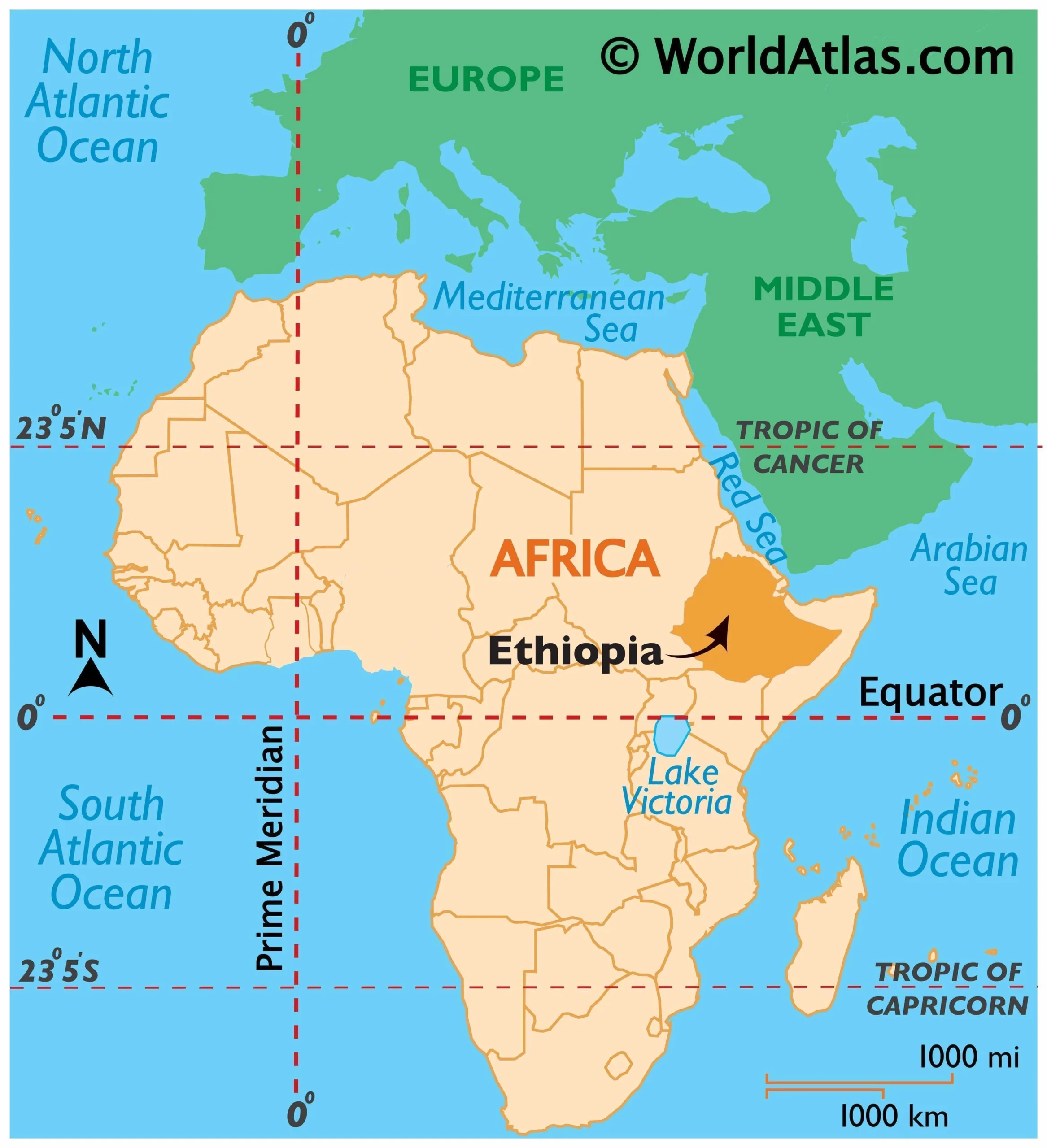 Bản đồ Ethiopia chi tiết