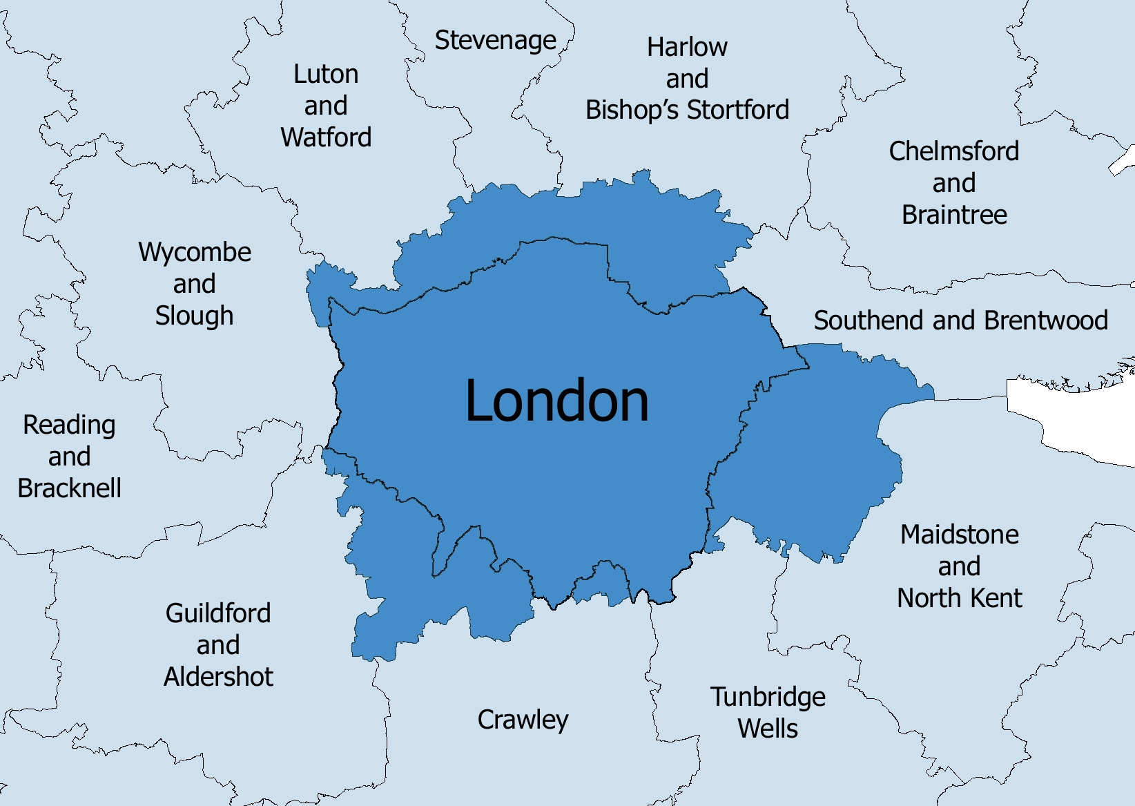 Bản đồ hành chính khu vực đô thị London