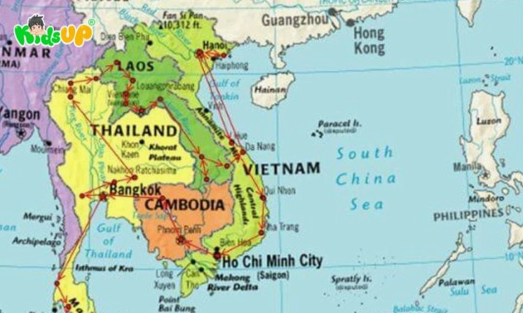 Bán đảo Đông Dương Gồm Những Nước Nào? Khám Phá Chi Tiết 2026 Bản đồ khái quát bán đảo Đông Dương
