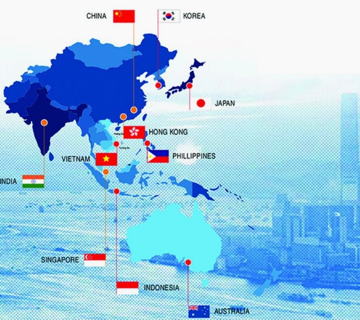 Bản đồ khu vực Châu Á - Thái Bình Dương