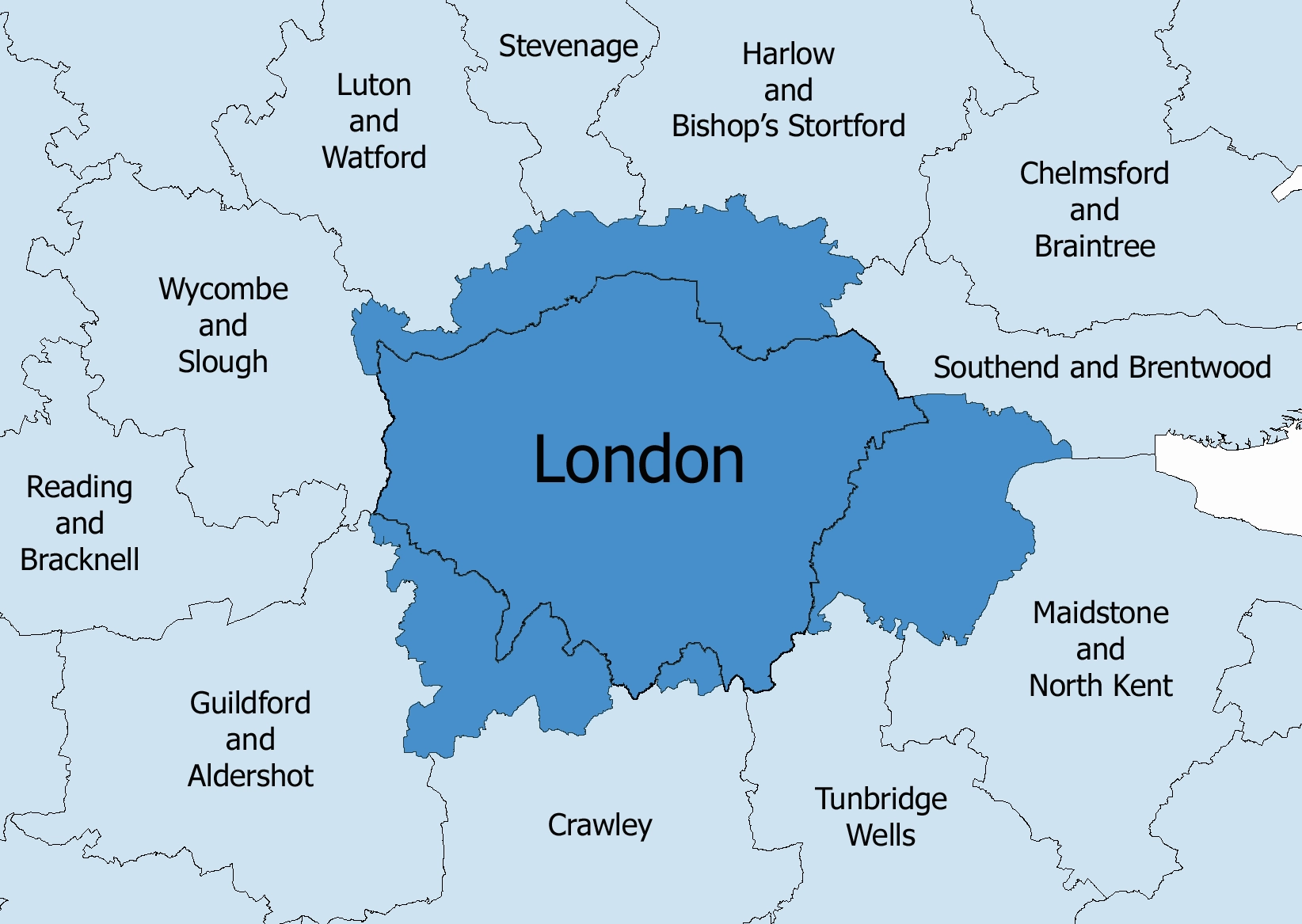 London Là Thủ Đô Của Nước Nào? Khám Phá Chi Tiết Từ A-Z 2026 Bản đồ khu vực đô thị Luân Đôn (London TTWA)