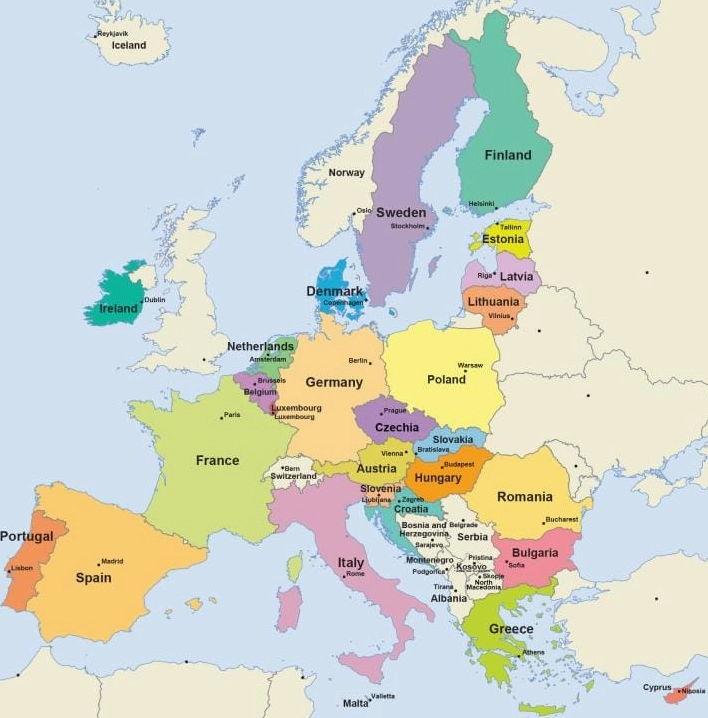 Europe Là Nước Nào? Khám Phá Chi Tiết Châu Âu 2026 Bản đồ Liên minh Châu Âu và các nước thành viên