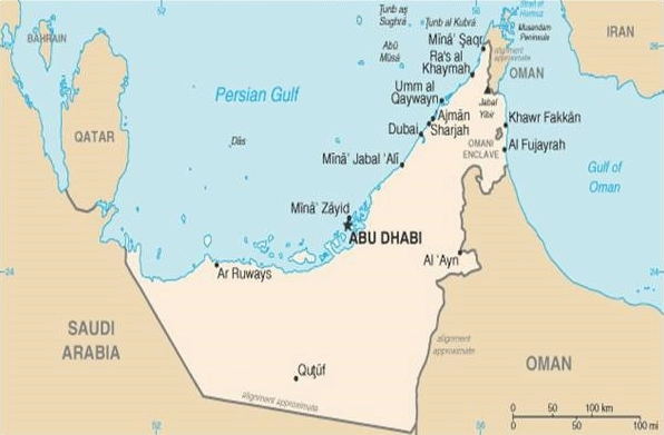 Dubai Nước Nào? Khám Phá Vùng Đất Sa Mạc Giàu Có Bản đồ UAE và các tiểu vương quốc