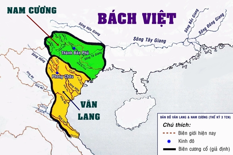 Nước Âu Lạc Ra Đời Vào Năm Nào? Lịch Sử và Bí Ẩn Bản đồ Văn Lang và Nam Cương - Tiền thân của Âu Lạc
