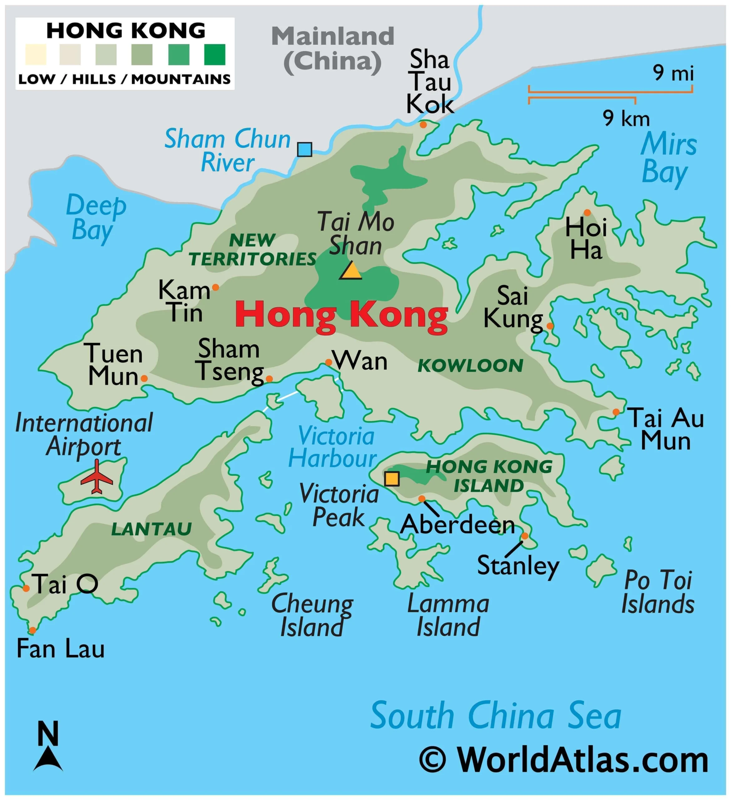 Hồng Kông Của Nước Nào? Giải Mã Lịch Sử và Vị Thế Địa Chính Trị Bản đồ vật lý Hồng Kông