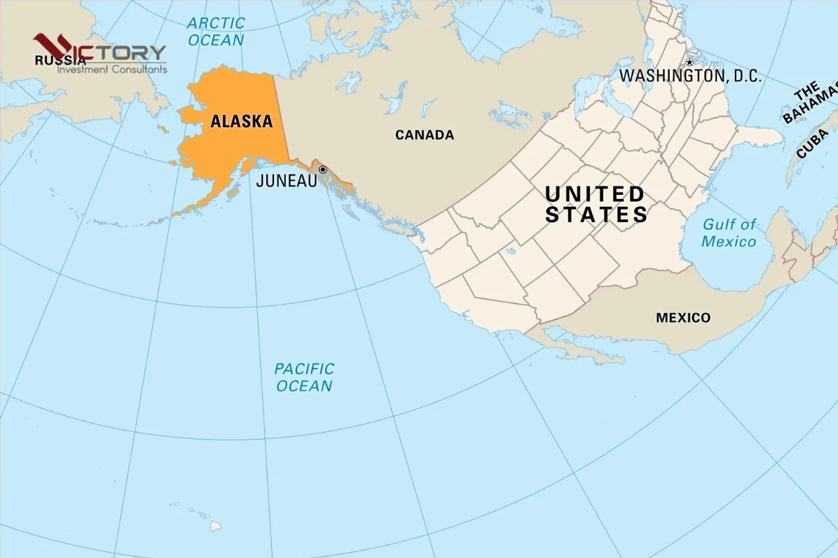Bản đồ vị trí địa lý của Alaska