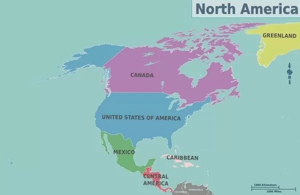 Bản đồ vị trí địa lý của Canada
