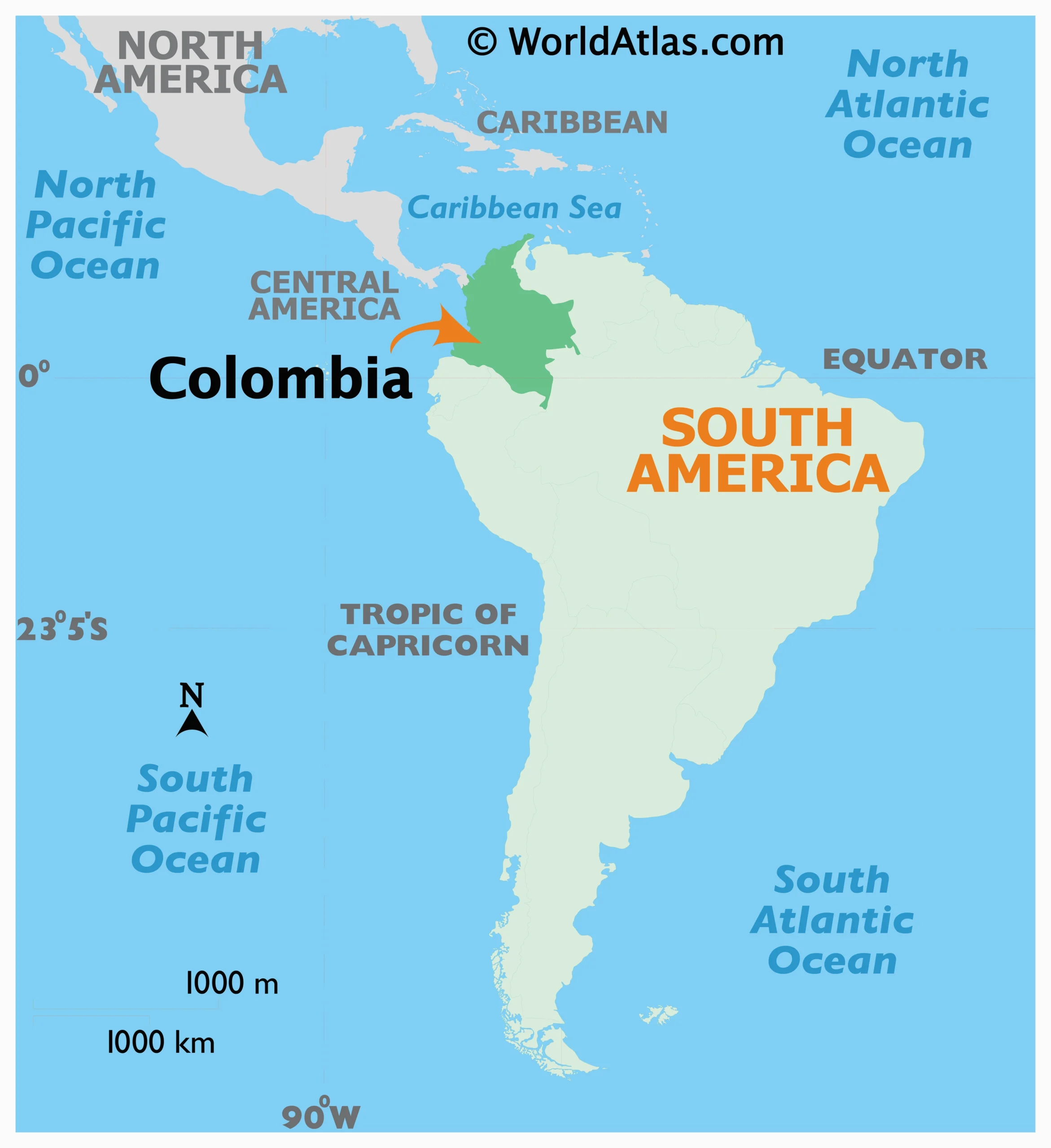 Colombia Thuộc Nước Nào? Khám Phá Vị Trí Địa Lý và Văn Hóa Độc Đáo Bản đồ vị trí địa lý của Colombia
