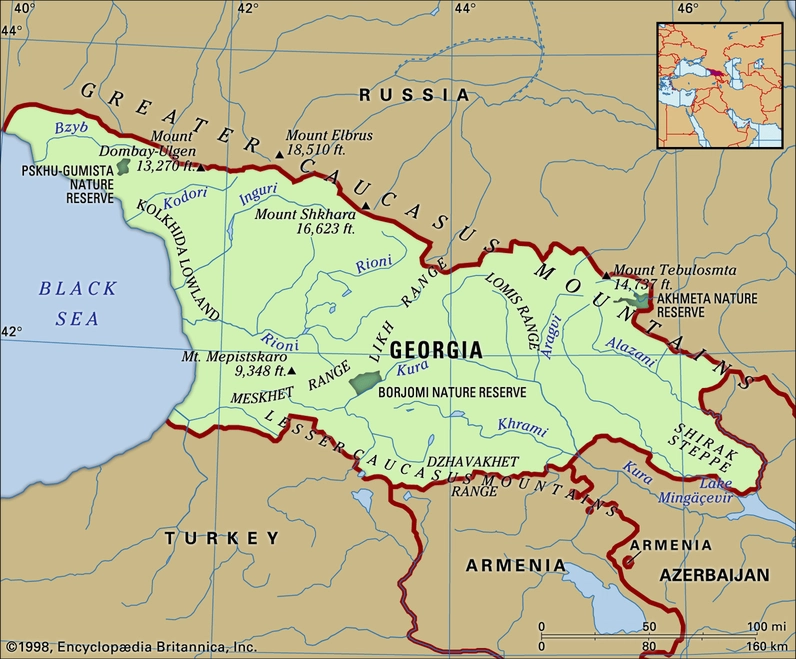Georgia Là Nước Nào? Khám Phá Xứ Sở Thu Hút 2026 Bản đồ vị trí địa lý của Georgia