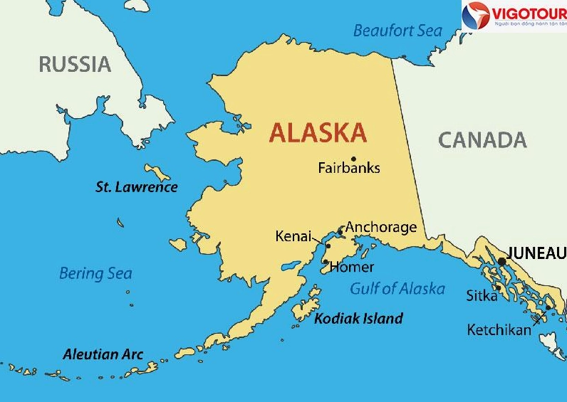 Cảnh quan núi non và sông băng ở Alaska
