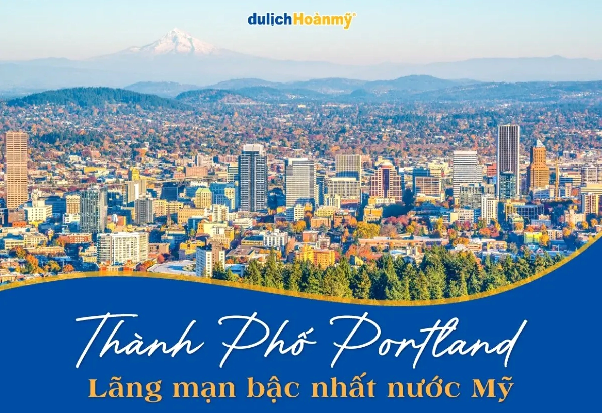 Cảnh quan thành phố Portland nhìn từ trên cao