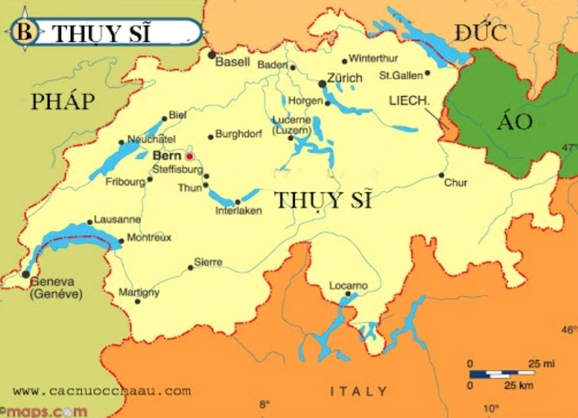 Cảnh quan thành phố Thụy Sĩ