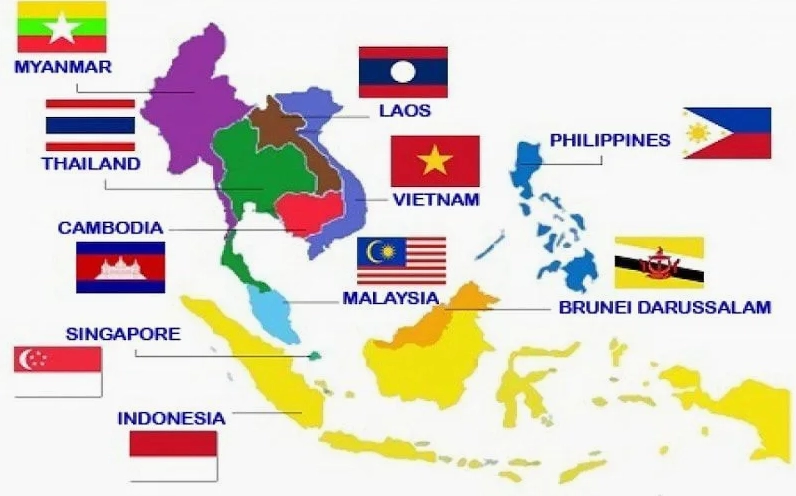 Phía Tây Nước Ta Tiếp Giáp Với Những Quốc Gia Nào? Khám Phá Chi Tiết Cờ các nước láng giềng Việt Nam