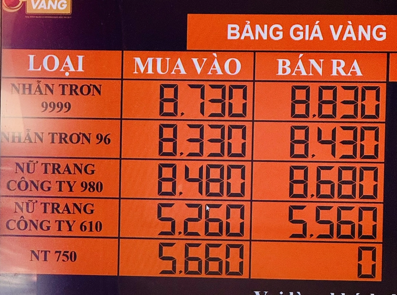 Giá Vàng Hôm Nay Tại Nha Trang: Cập Nhật 2026 & Dự Báo Xu Hướng Giá vàng niêm yết tại một tiệm vàng ở Khánh Hòa