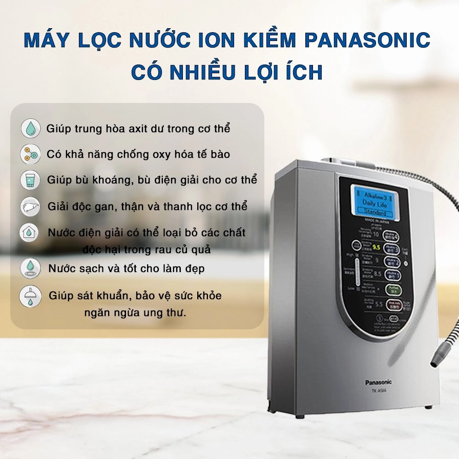 Máy Lọc Nước Ion Kiềm Loại Nào Tốt Nhất 2026? Lợi ích của máy lọc nước ion kiềm Panasonic