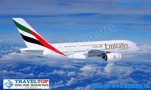 Emirates của nước nào? Giải mã hãng hàng không vươn tầm thế giới Máy bay Emirates với biểu tượng đặc trưng