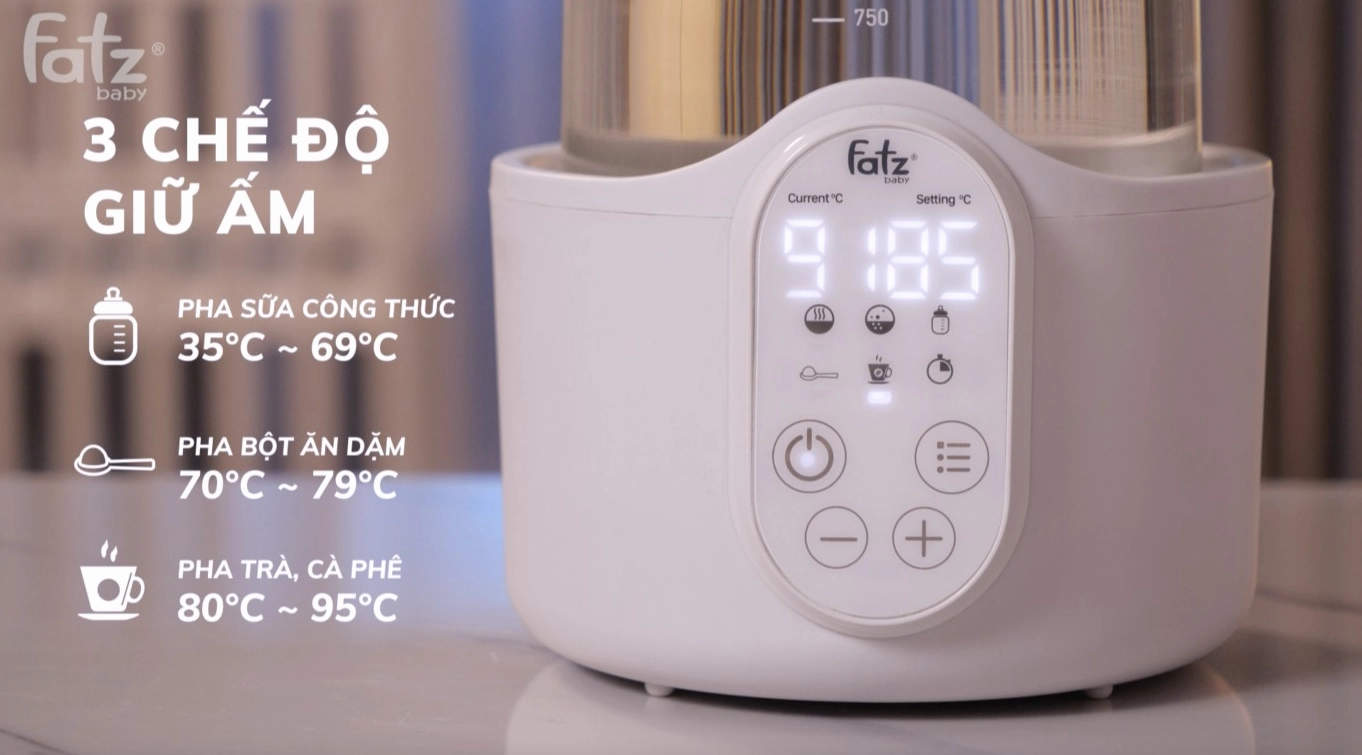 Máy Đun Nước Pha Sữa Fatz Quick Nào Tốt Nhất 2026? Máy đun và hâm nước pha sữa điện tử Fatzbaby Quick 7 FB3525TN