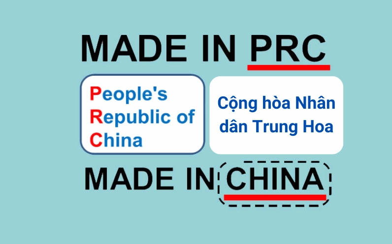 Nhãn Made in PRC trên sản phẩm