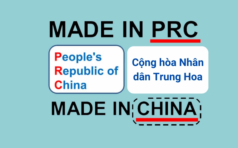 Nhãn Made in PRC trên sản phẩm