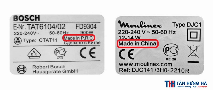 Phân biệt Made in PRC và Made in China