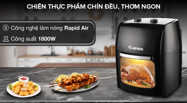 Thiết kế sang trọng của sản phẩm bếp từ Rapido