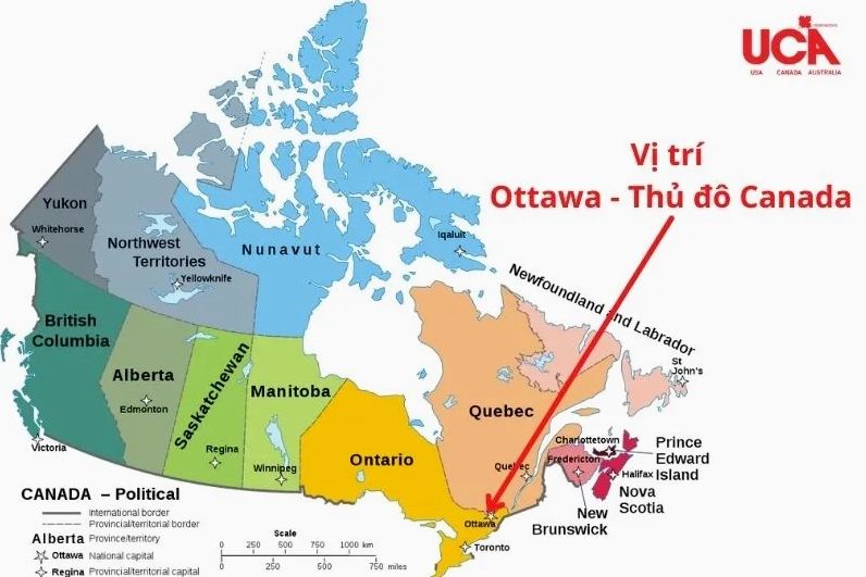 Vị trí của Ottawa tại Canada