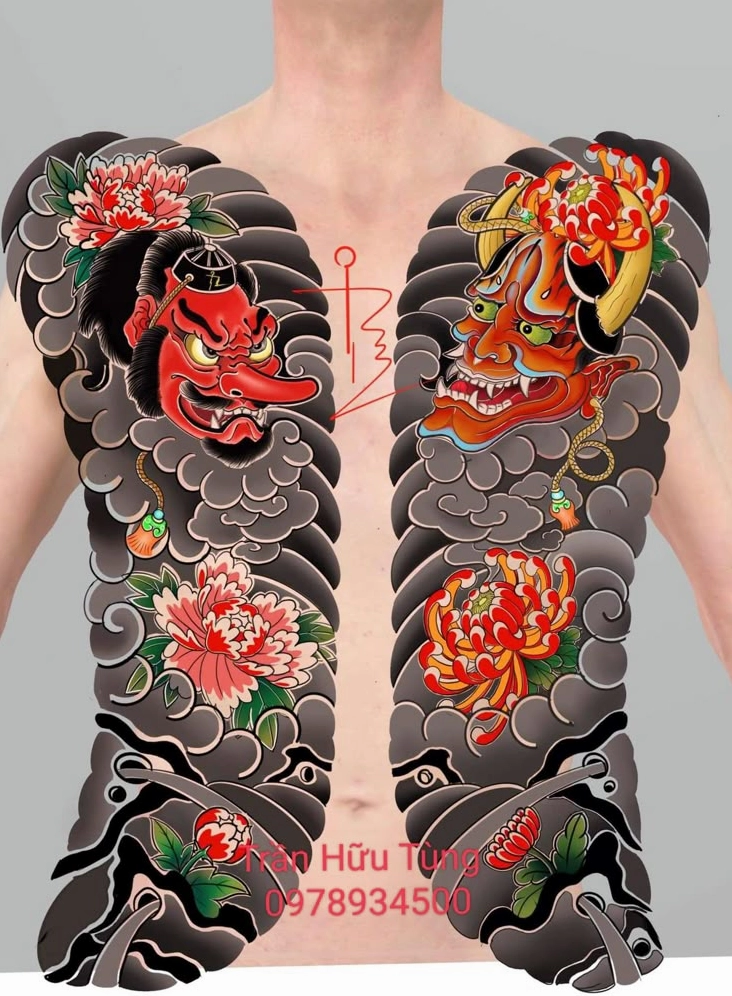 Hình xăm cá chép Nhật trên ngực