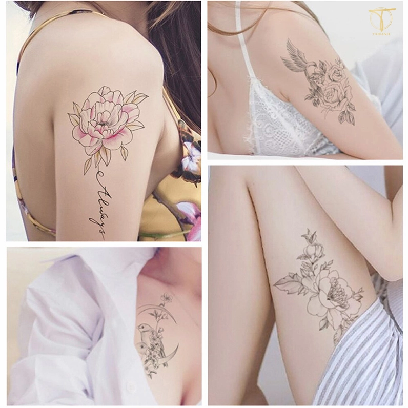 Hình xăm hoa hồng tuyệt đẹp trên bắp tay nữ
