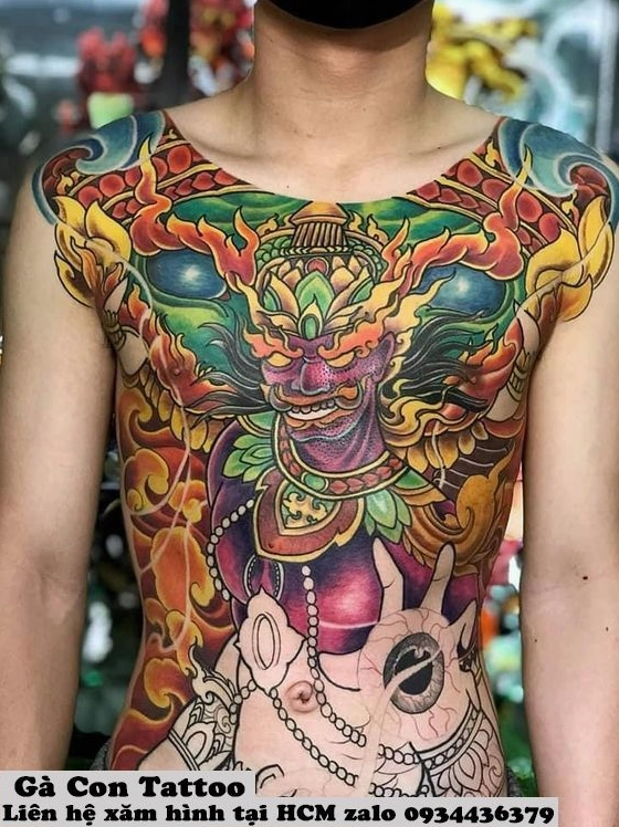 Hình xăm kín bụng phong cách tribal