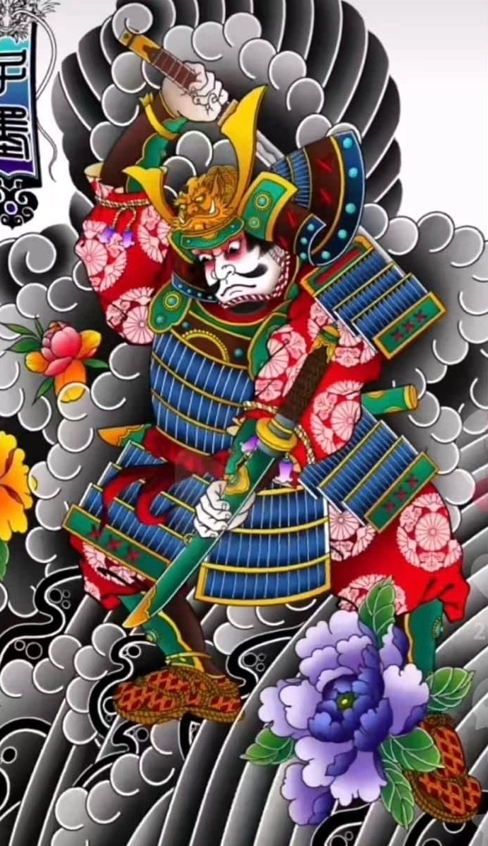 Samurai luyện tập với kiếm