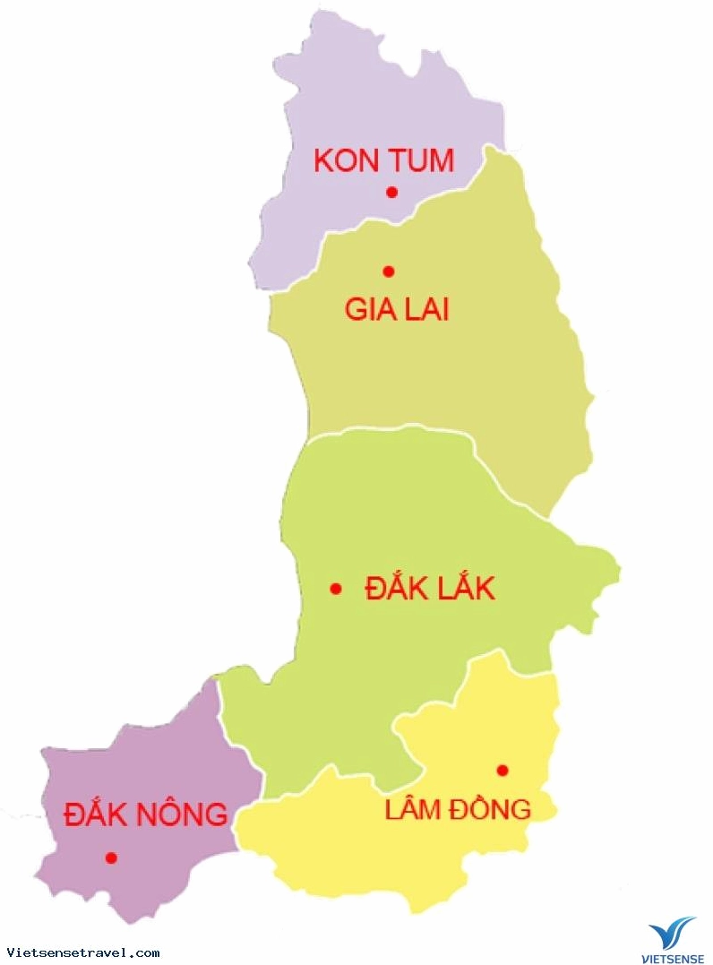 Bản đồ du lịch Tây Nguyên