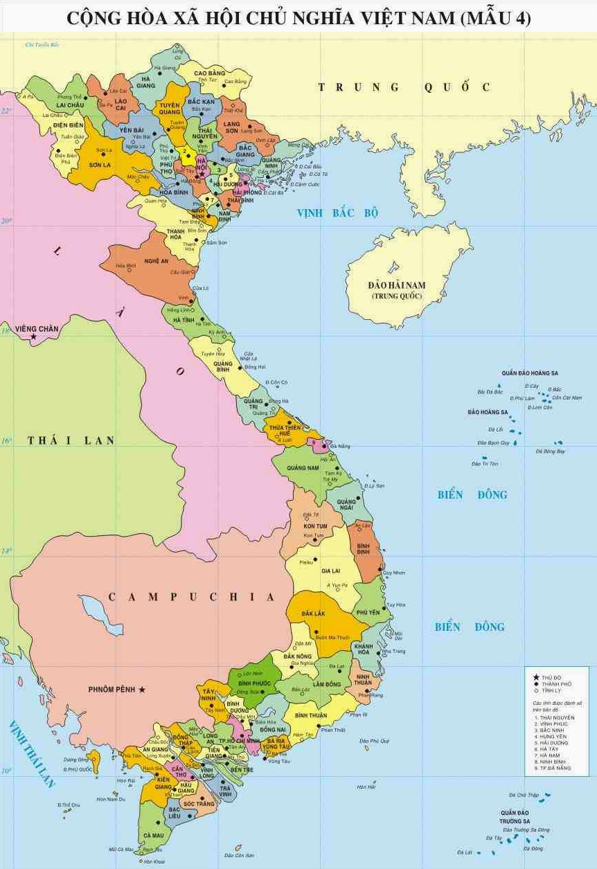 Bản đồ Việt Nam với vị trí Đà Nẵng