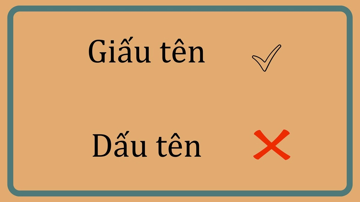 Biểu đồ so sánh ý nghĩa của dấu tên và giấu tên