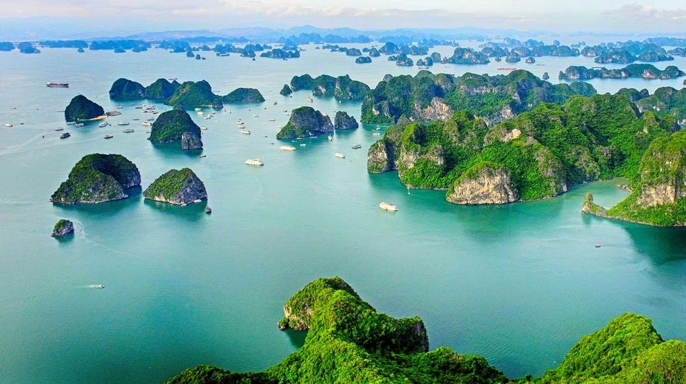 Cảnh quan thiên nhiên Việt Nam với núi và biển