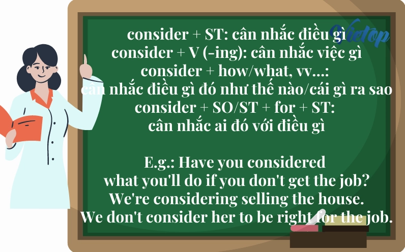 Cấu trúc ngữ pháp liên quan đến consider