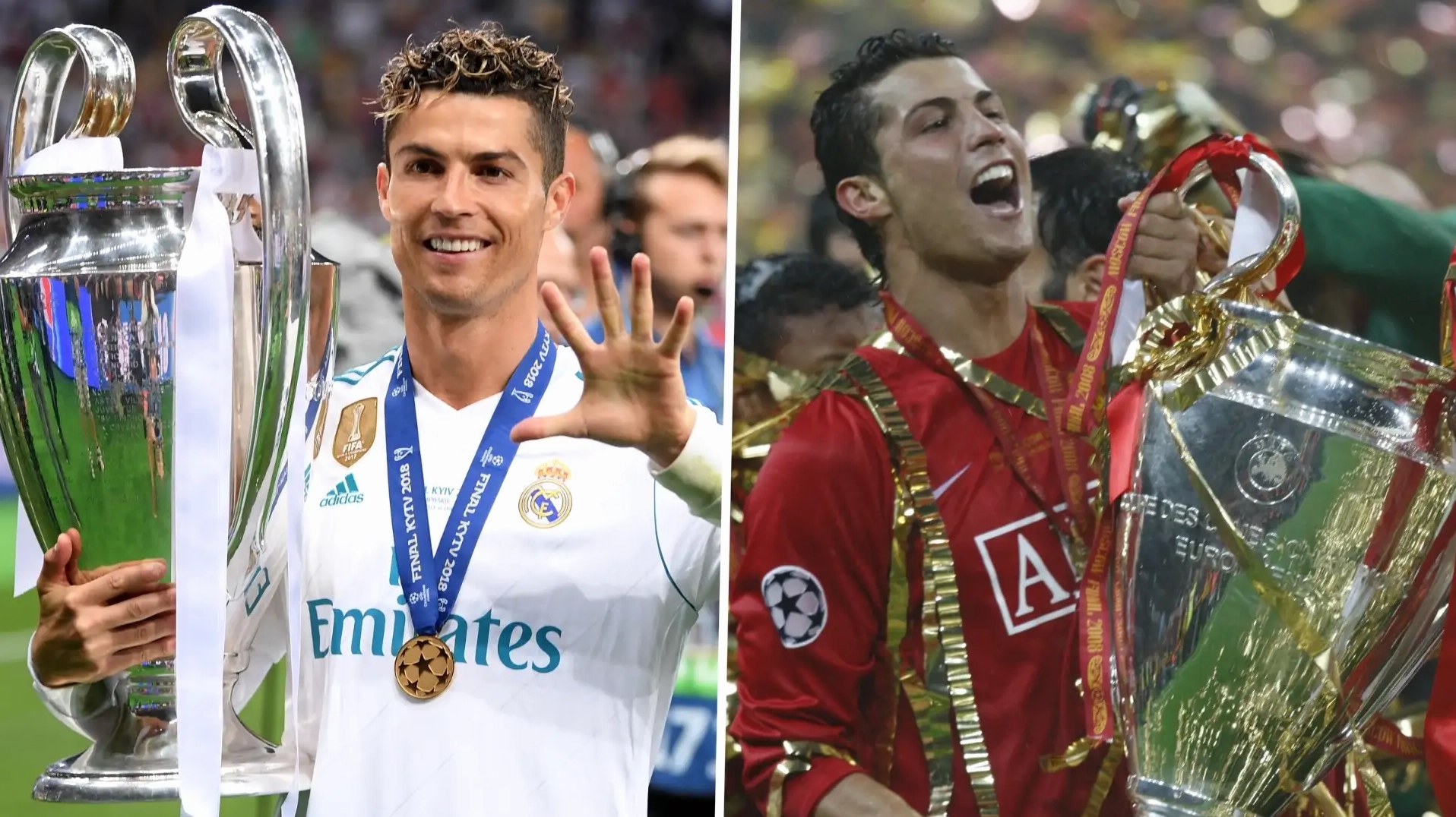 Cristiano Ronaldo trong một trận đấu Champions League