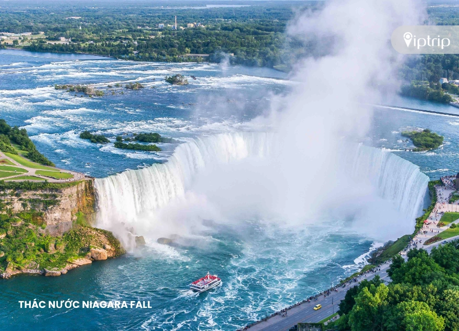 Du thuyền Maid of the Mist dưới chân Thác Niagara