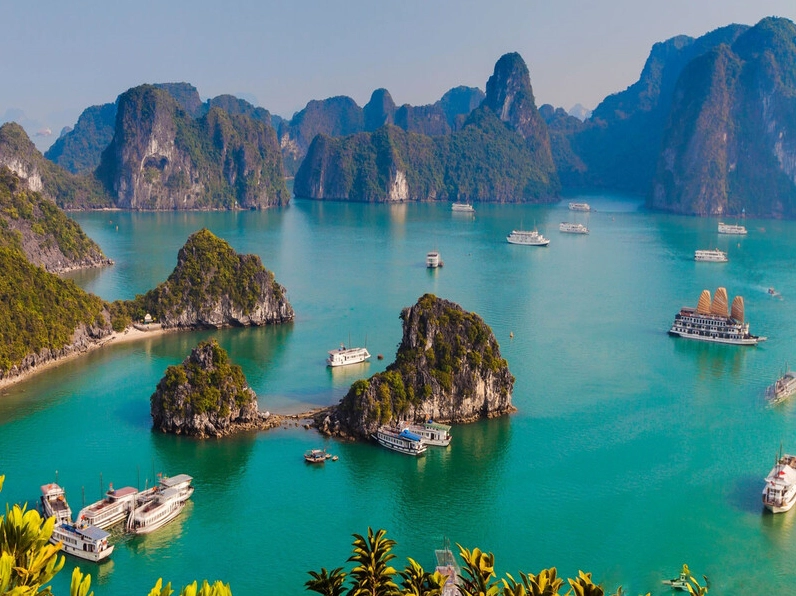 Du thuyền sang trọng neo đậu giữa Vịnh Hạ Long về đêm