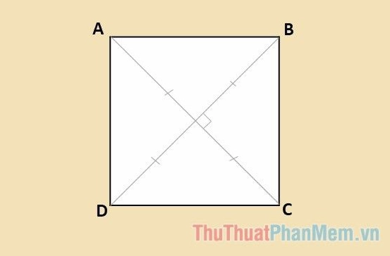 Giao điểm hai đường chéo hình vuông